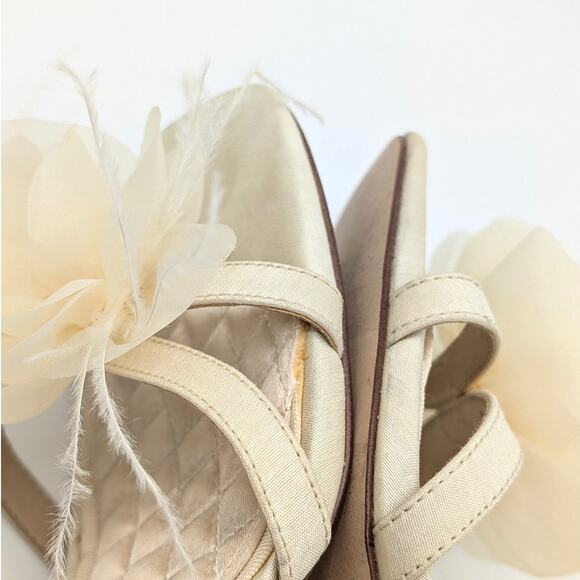 Sam Edelman Pammie Flower Kitten Heel Women's Sandals Pearl Ivory Size US7 - Picture 10 of 12